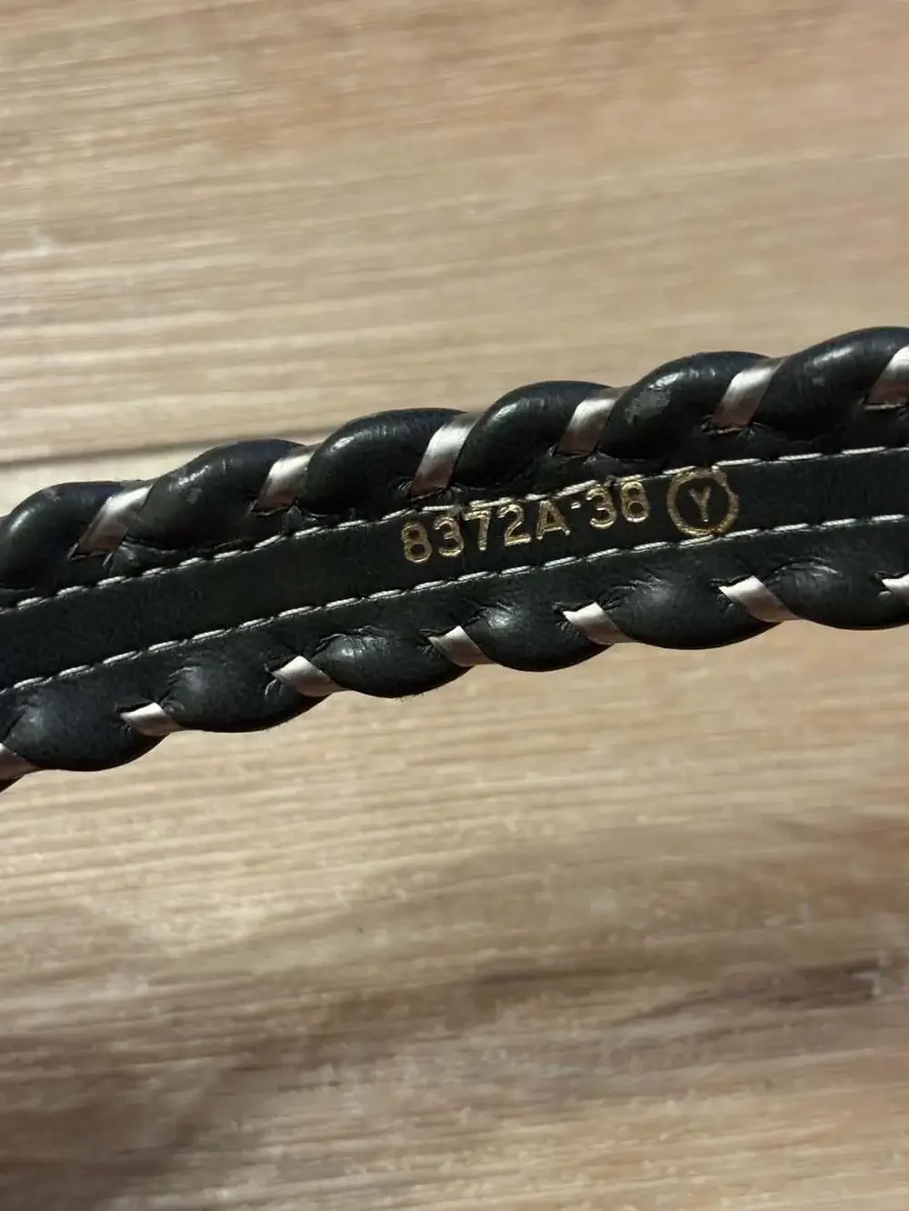 Western Genuine Leather Braided Belt with Silver braid